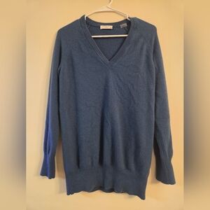 Blue V-Neck Cashemere Sweater By Equipment Womens Small